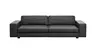 Sofa Aprino 1 - 4-Sitzer XXL, Leder, Schwarz, Armlehne Block