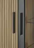 Vitrine- Eiche Dekor, Schwarz, Glas