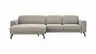Ecksofa Rockport B - Longchair links mit 2,5-Sitzer inkl. Kopfteil/Sitztiefe verstellbar, Stoff, Khaki