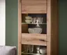 Vitrine - mit Beleuchtung, B ca. 78 cm, Eiche Nachbildung, Eiche dunkel Nachbildung