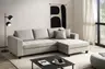 Ecksofa - 2-Sitzer, Ecke rechts inkl. Schlaffunktion mit Bettkasten, Stoff, Steingrau