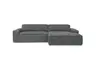 Ecksofa - 2-Sitzer mit Longchair rechts, Sitzvorzug motorisch, Stoff, Anthrazit