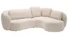 Ecksofa Karasu - 3-Sitzer mit Ottomane rechts, Stoff, Creme