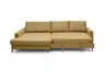Ecksofa - Longchair links mit 3-Sitzer, Schlaffunktion, Stoff, Senfgelb