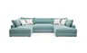 Wohnlandschaft - Longchair links, 2-Sitzer, Ecke rechts, Stoff, Petrol
