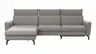 Ecksofa Avela - Longchair mit 2,5-Sitzer rechts inkl. Kopfteile, Relaxfunktion und Longchair motorisch verstellbar, Leder, Steingrau