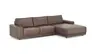Ecksofa Balok - 2,5-Sitzer mit Longchair groß rechts, Leder, Dunkelbraun