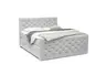 Boxspringbett SANDRIN E- Liegefläche ca. 180x200 cm, Stoff, Hellgrau, inkl. Stauraum und Fußteil
