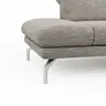 Ecksofa Elena - 2-Sitzer mit Longchair rechts, Kopfteil/Armlehne verstellbar, Stoff, Silbergrau