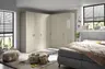 Eckschrank JOIN IT- B ca. 203 cm,  Nougat, Glas, Creme
