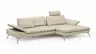 Ecksofa Collina - 2,5-Sitzer, Longchair rechts, inklusive Kopfstütze, Leder, Ecru