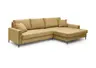 Ecksofa - 3-Sitzer mit Longchair rechts, Stoff, Senfgelb