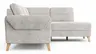 Ecksofa Almyra - 2,5-Sitzer mit Ottomane rechts, inkl. Schlaffunktion und Bettkasten, Stoff, Silbergrau