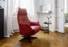 Relaxsessel Girona - Relaxfunktion (motorisch), Leder, Rot