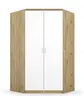 Drehtürenschrank ROYAN- B ca. 117 cm, Eiche Dekor, Weiß