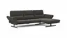 Ecksofa Alexander -  3-Sitzer mit Longchair rechts inkl. Kopfstütze/Armlehne verstellbar, Stoff, Braungrün