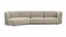 Trapezsofa Motone - Ecke links mit 2-Sitzer, Stoff, Beige