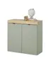Schuhschrank - B ca. 90 cm, Schilfgrün, Artisan Eiche Nachbildung