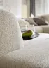 Ecksofa Caruso - Ecke links, 2-Sitzer, Longchair rechts, inklusive Kissen, Stoff, Ecru