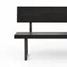 Holzbank Clifton - mit Rückenlehne, Breite ca. 220 cm, Zerreiche massiv, smoked