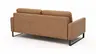 Sofa Enna - 3,5-Sitzer, Armlehne A, Leder, Cognac, Kufe, Schwarz