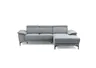 Ecksofa EZRA - 2-Sitzer, Ecke rechts inkl. Kopfteilverstellungen, Sitzvorzug, Stoff, Dunkelgrau