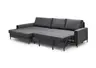 Ecksofa - Longchair links mit 3-Sitzer, Schlaffunktion, Stoff, Anthrazit