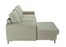 Ecksofa - Ecke links, 2-Sitzer inkl. Schlaffunktion und Bettkasten, Stoff, Creme