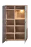 Vitrine - B ca. 80 cm, mit Beleuchtung, Schilfgrün, Viking Eiche Nachbildung