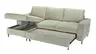 Ecksofa - Ecke links, 2-Sitzer inkl. Schlaffunktion und Bettkasten, Stoff, Creme
