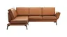 Ecksofa My -  Ecke links mit 2-Sitzer, Rückenlehne, Armlehne  verstellbar und Drehsitze, Leder, Cognac