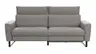 Sofa Avela - 3-Sitzer inkl. Relaxfunktion motorisch und Kopfteil verstellbar, Leder, Steingrau