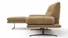 Ecksofa Lucero 2.0 - Longchair mit 2-Sitzer rechts inkl. Sitztiefenverstellung, Drehsitz und Sitztiefe verstellbar, Stoff, Cognac