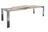 Esstisch 3400 - LB ca. 180x100 cm, ausziehbar, Asteiche massiv, 4-Fuss, Edelstahl