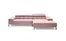 Ecksofa CLIVIA - 2-Sitzer mit Longchair rechts, Sitzvorzug motorisch, Kopfteil verstellbar, Stoff, Altrosa