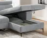 Ecksofa - Longchair links mit 2-Sitzer, Sitzvorzug motorisch, Stoff, Mint