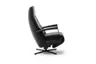 Sessel Possitano - motor. Relaxfunktion und Aufstehhilfe, Leder, Schwarz