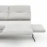 Ecksofa Lucero 2.0 - Longchair mit 2-Sitzer rechts inkl. Sitztiefenverstellung, Drehsitz und Sitztiefe verstellbar, Stoff, Offwhite