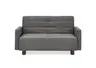  Faltsofa Easy - 2-Sitzer, ca. 140 cm inkl. Schlaffunktion/Topper/Armteil verstellbar, Stoff, Dunkelgrau
