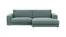 Ecksofa Juni - 1,5-Sitzer mit Longchair rechts, Stoff, Petrol