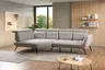 Ecksofa - Ecke links mit 2-Sitzer, Rückenlehne verstellbar, Stoff, Silbergrau