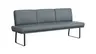 Bank Valloni - B ca. 221 cm, mit Rückenlehne, Leder, Hellblau
