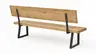 Holzbank Clifton - mit Rückenlehne, Breite ca. 200cm, Wildeiche massiv, natur