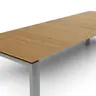 Esstisch 3400 - LB ca. 180x100 cm, ausziehbar, Asteiche massiv, 4-Fuss, Edelstahl