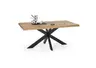Esstisch SITTING EASY - LB ca. 180x100 cm, Wildeiche massiv geölt, Schwarz