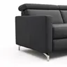 Sofa Paulina - 2-Sitzer, Kopfteil verstellbar, Leder, Schwarz