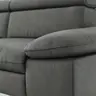 Ecksofa Felipa - Longchair links mit 2,5-Sitzer inkl. Kopfteil verstellbar, Leder, Grau