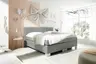 Boxspringbett HAIKOS- Liegefläche ca. 180x200 cm, Stoff, Grau, Bonell, Inkl.Topper