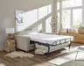 Sofa Lakeville 1 - 2-Sitzer inkl. Schlaffunktion, Gestell Schwarz, Stoff, Beige