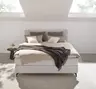 Boxspringbett Delia - Liegefläche ca. 180x200 cm, Stoff, Ecru